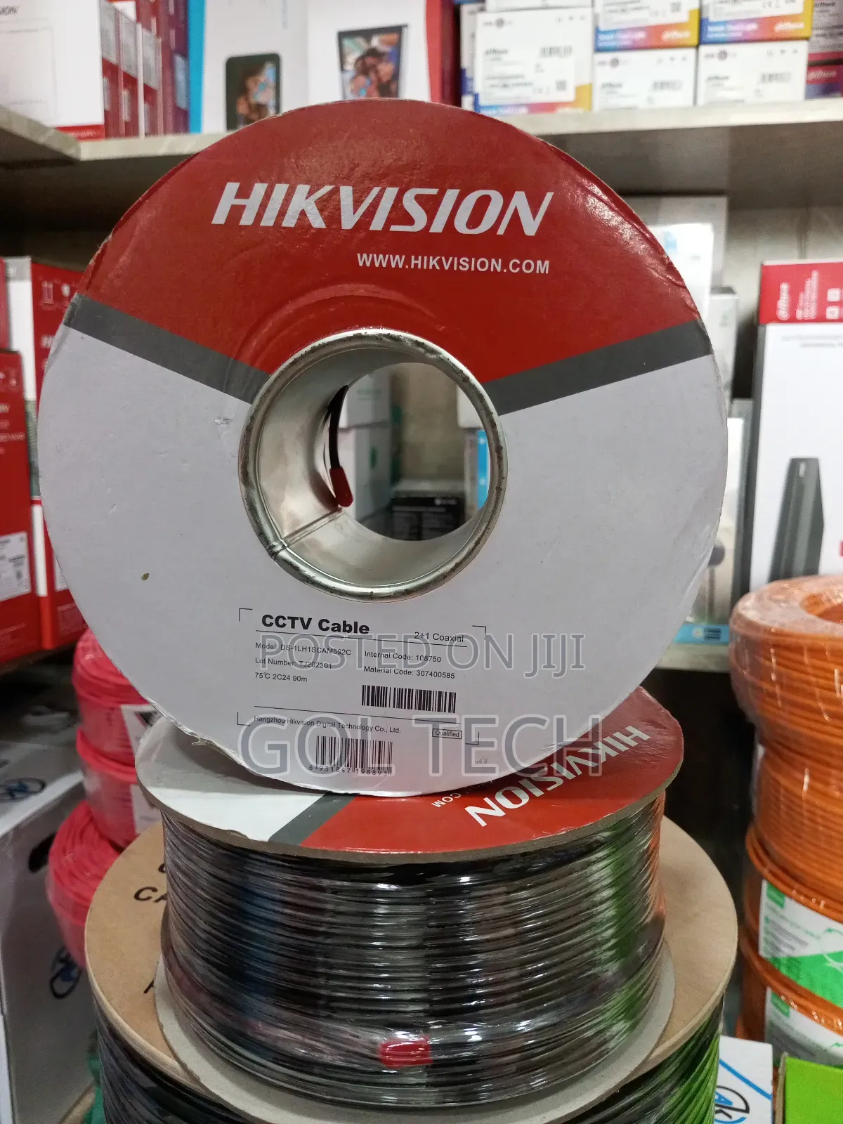 Hikvision Rg59 100m With Power CCTV Cable Full Copper Coaxial