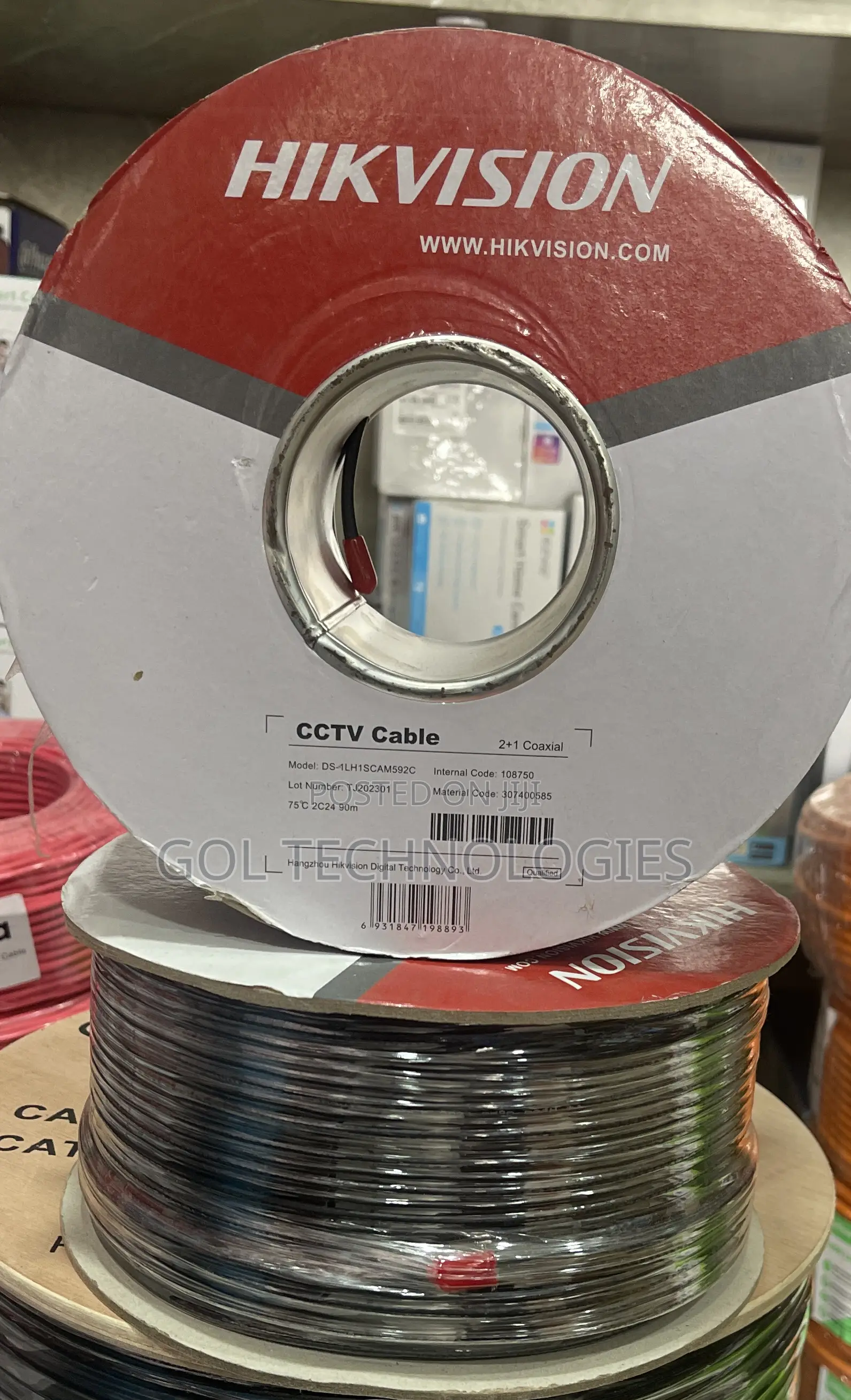 Hikvision Coaxial Cable With Power Rg59 100m CCTV Cable Full Copper