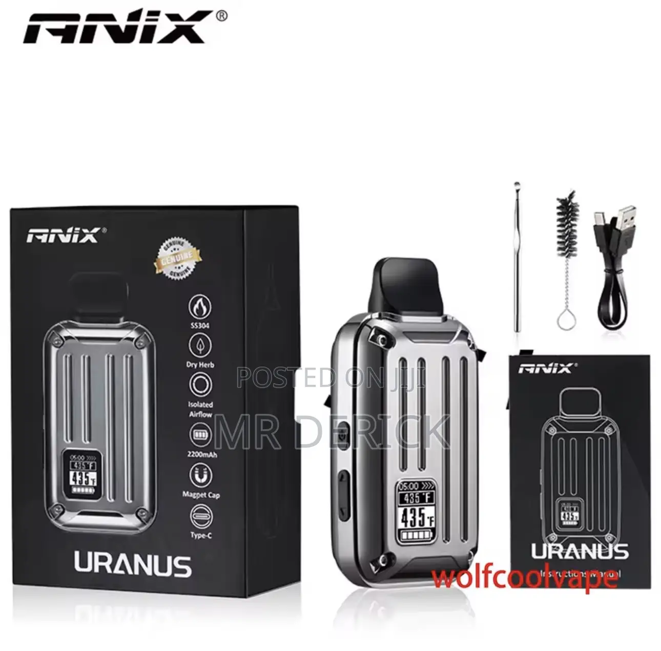 Dry Herb Vaporizer Anix Uranus Black