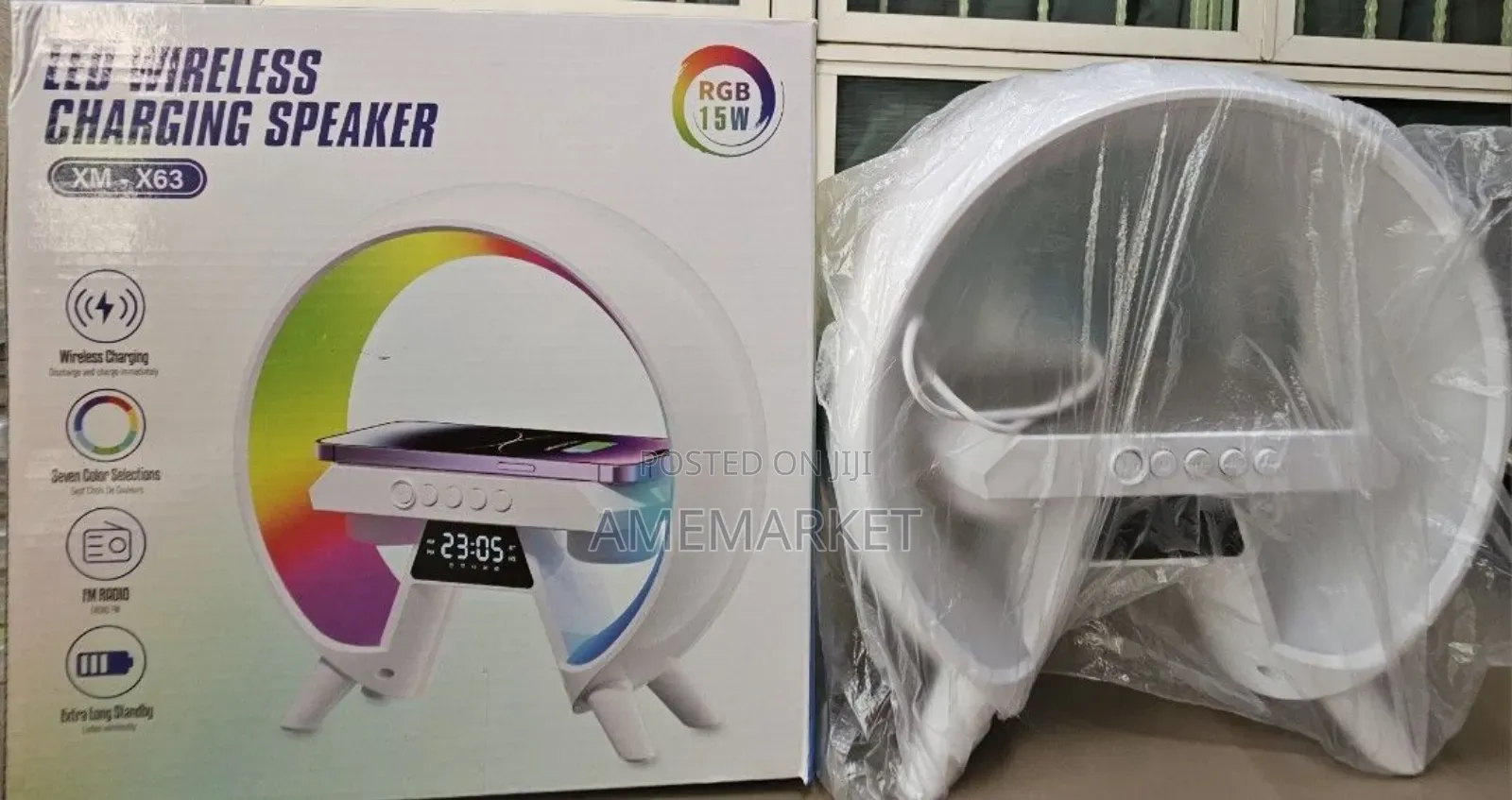 X-63 G Bluetooth Speaker Wireless Charger RGB Alarm Clock Night Light