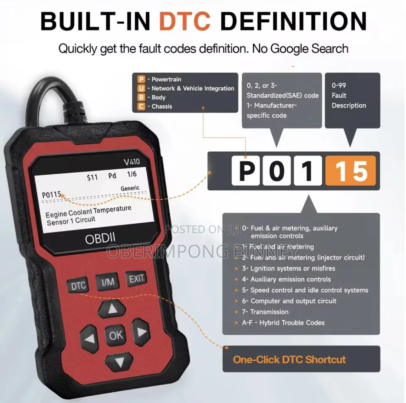 Scanner Code Reader Car Diagnostic Tool Engine Fault Code Reader
