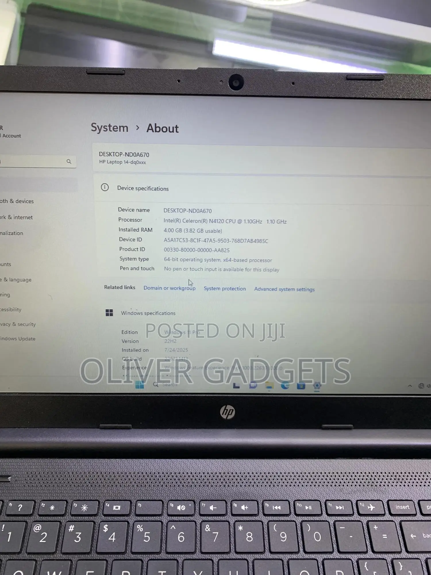 Laptop HP 4GB Intel SSD 128GB