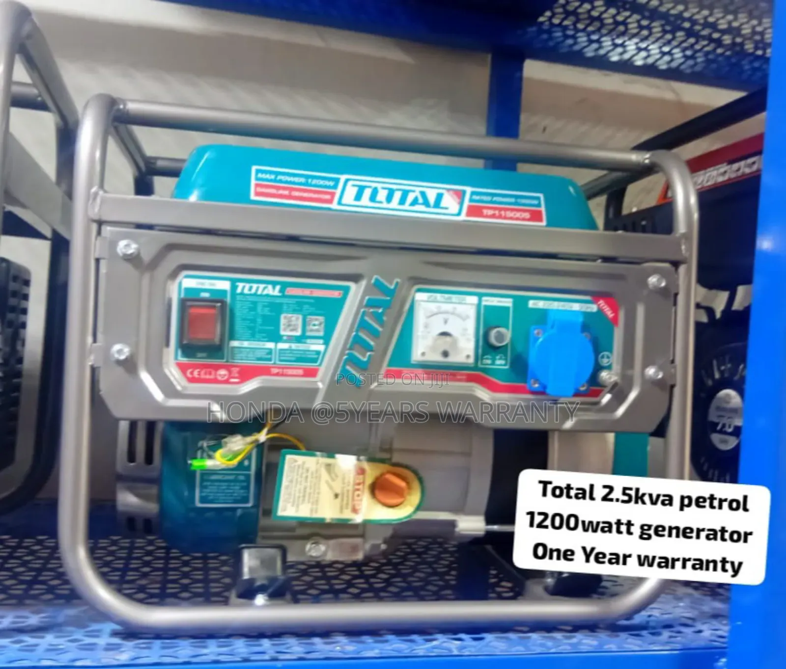 Clean and Stable Total 2.5kva 1200watt Petrol Generator