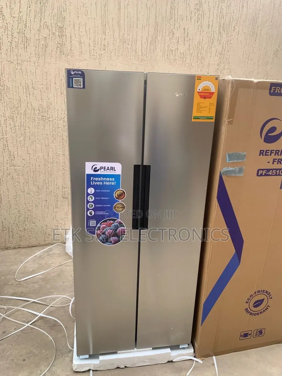 Pearl 386liters Sidebyside Fridge Pf-4510ixsbs