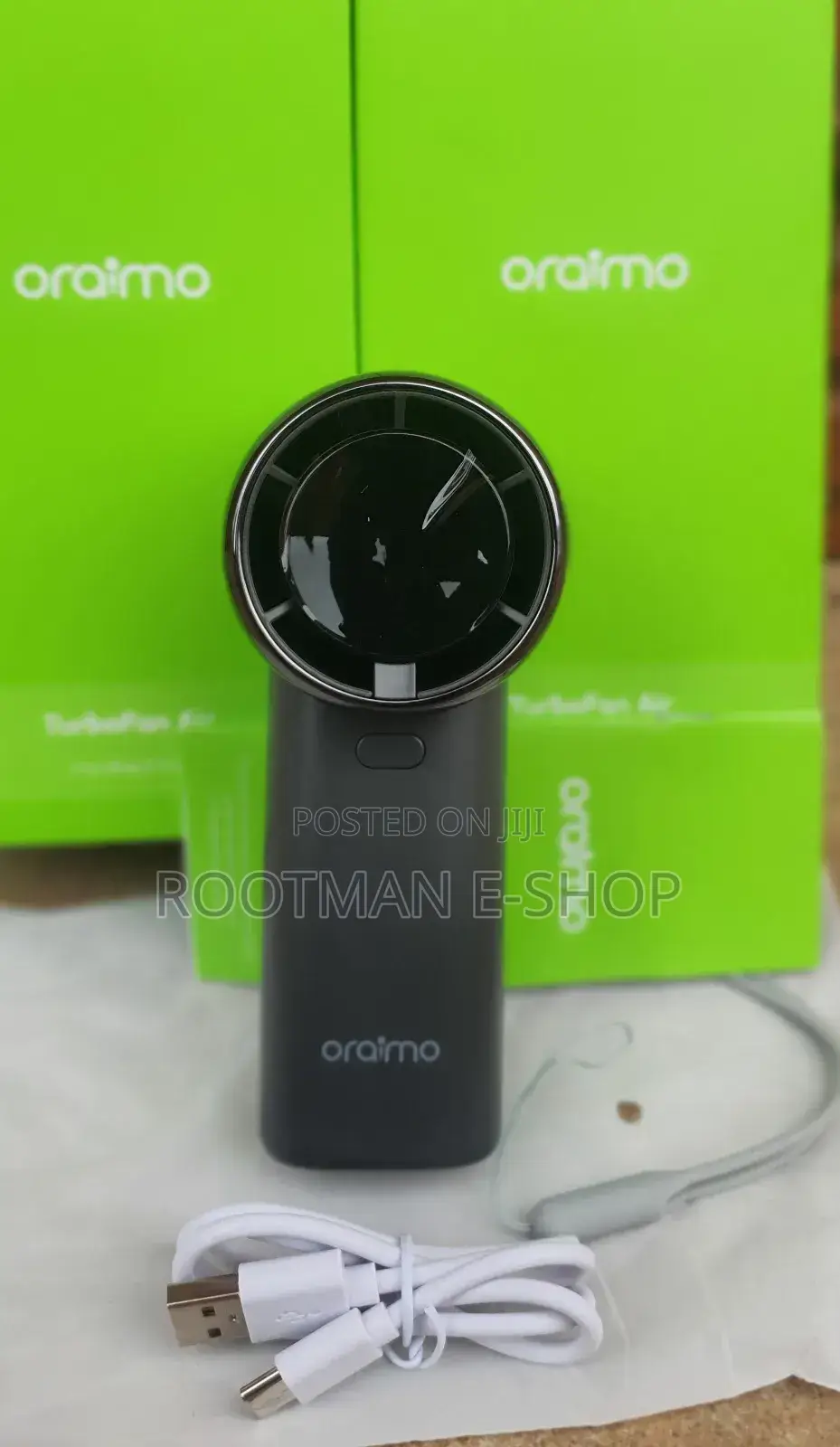 Digital Display Oraimo Hand Held Fan (Powerful Breeze)