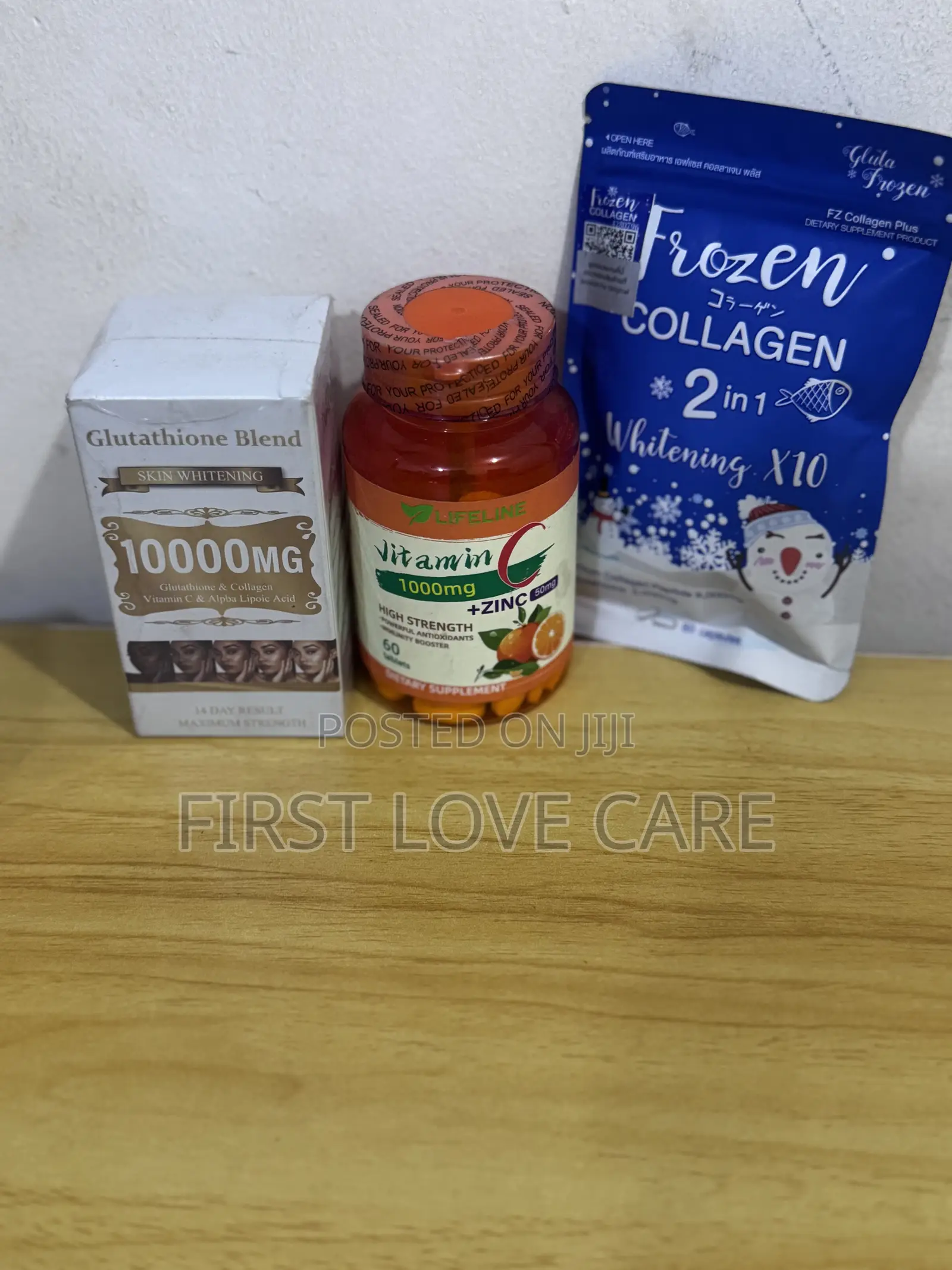 Gluta , Vitamin C + Zinc and Frozen Collagen