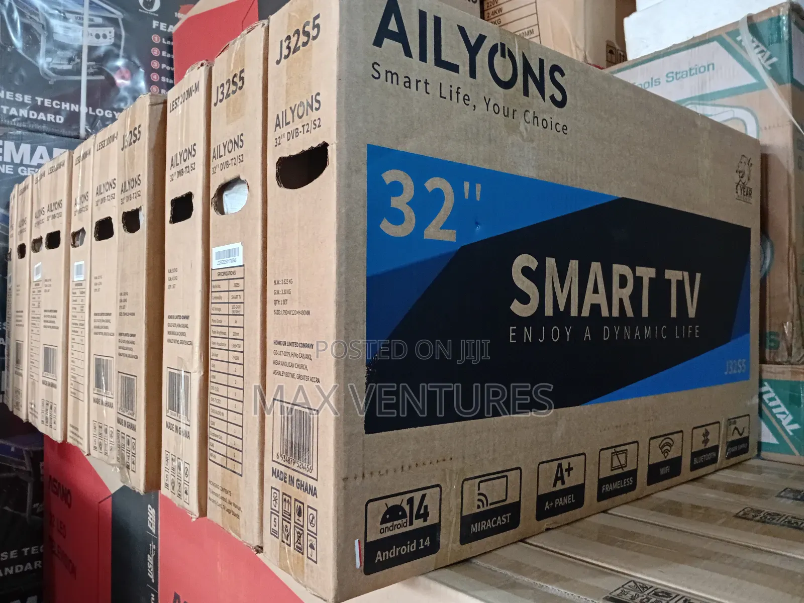 Brand New 32" Frameless Ailyons Smart Tv Digital Satellite Android 14