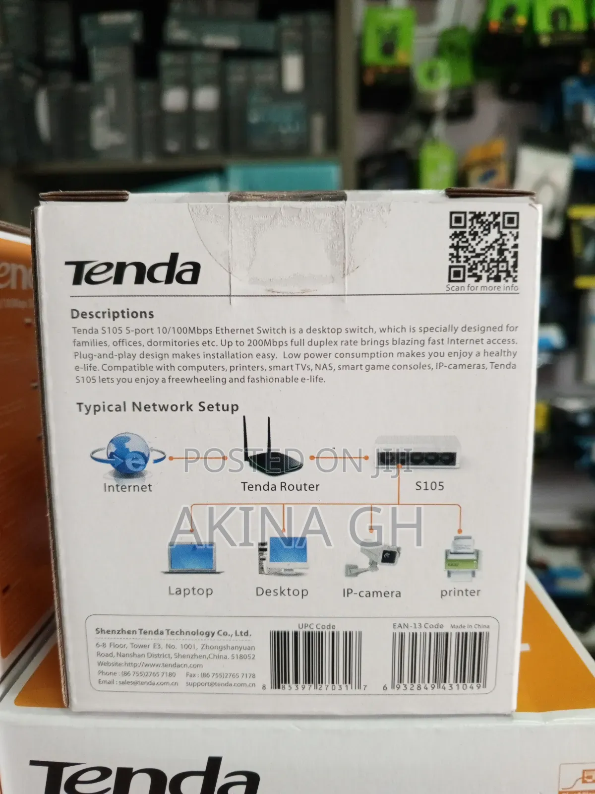 Tenda 5 Port Desktop Switch 10/100 MBPS S105
