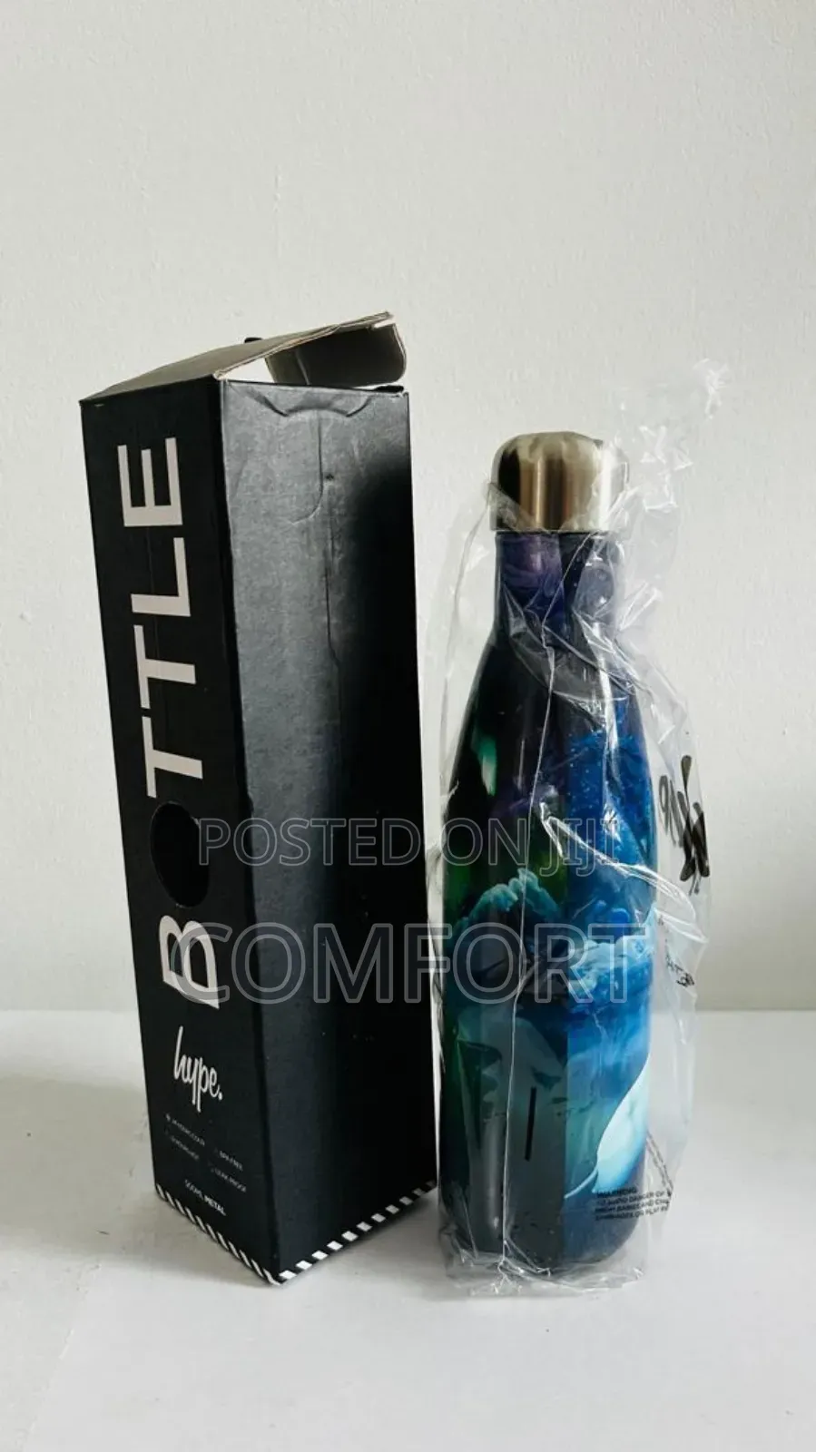 Hype 500ml Metal Unisex Black Cosmos Water Bottle