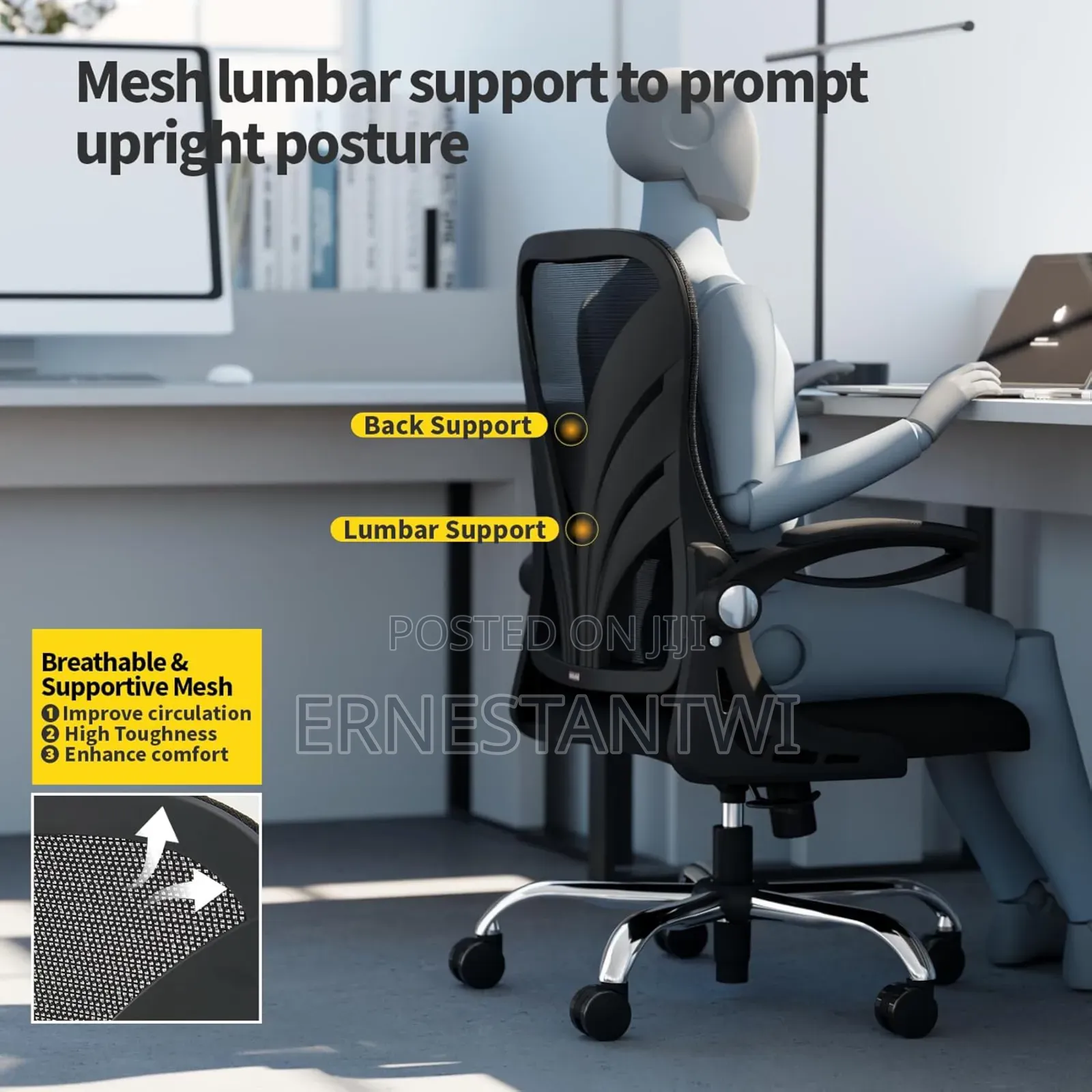 Foldable Ergonomic Office Chair From Holludle, Uk