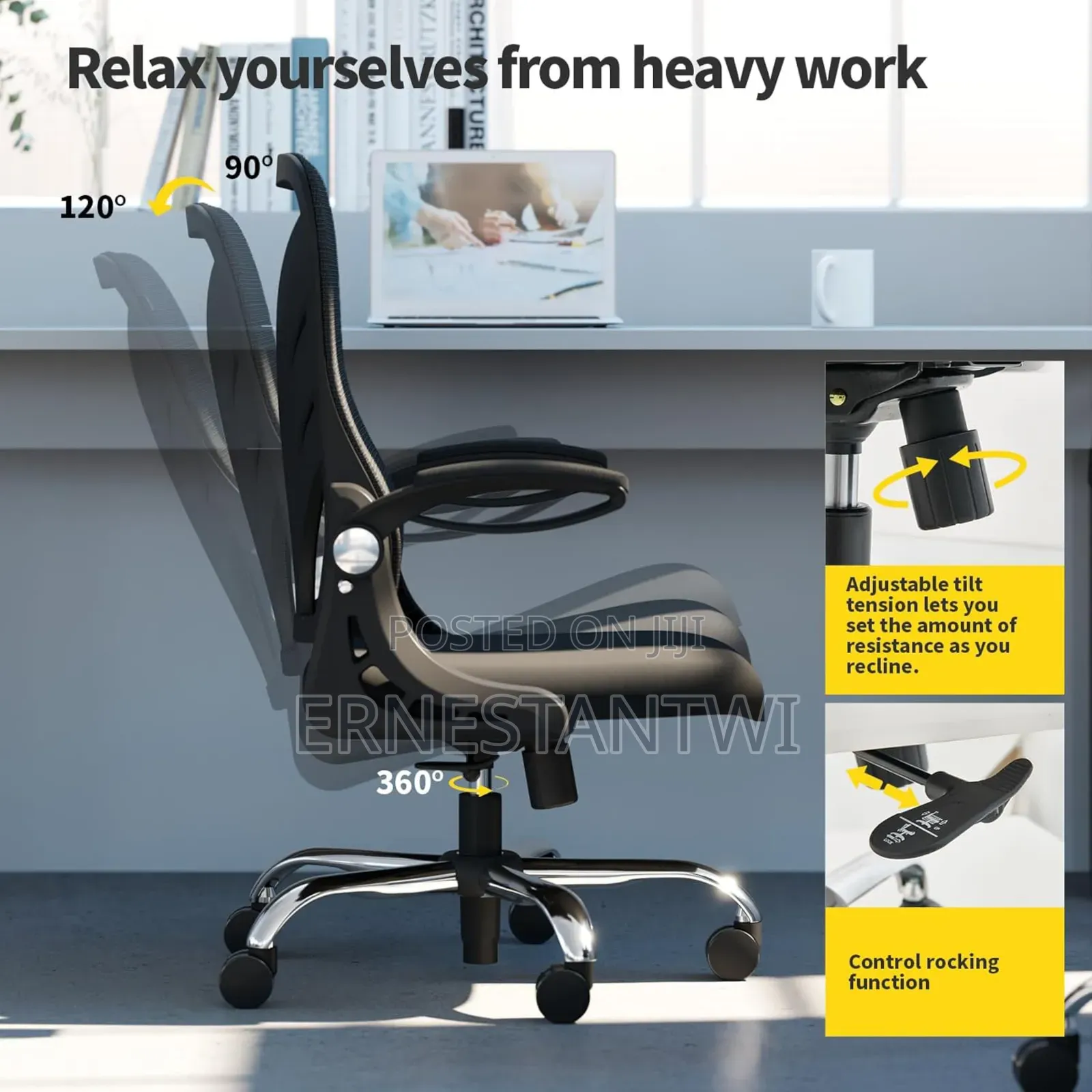 Foldable Ergonomic Office Chair From Holludle, Uk