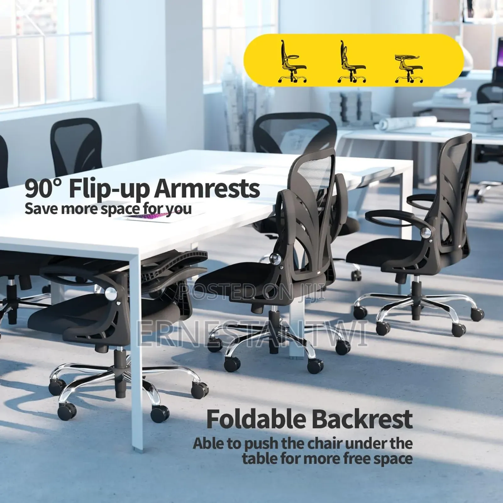 Foldable Ergonomic Office Chair From Holludle, Uk