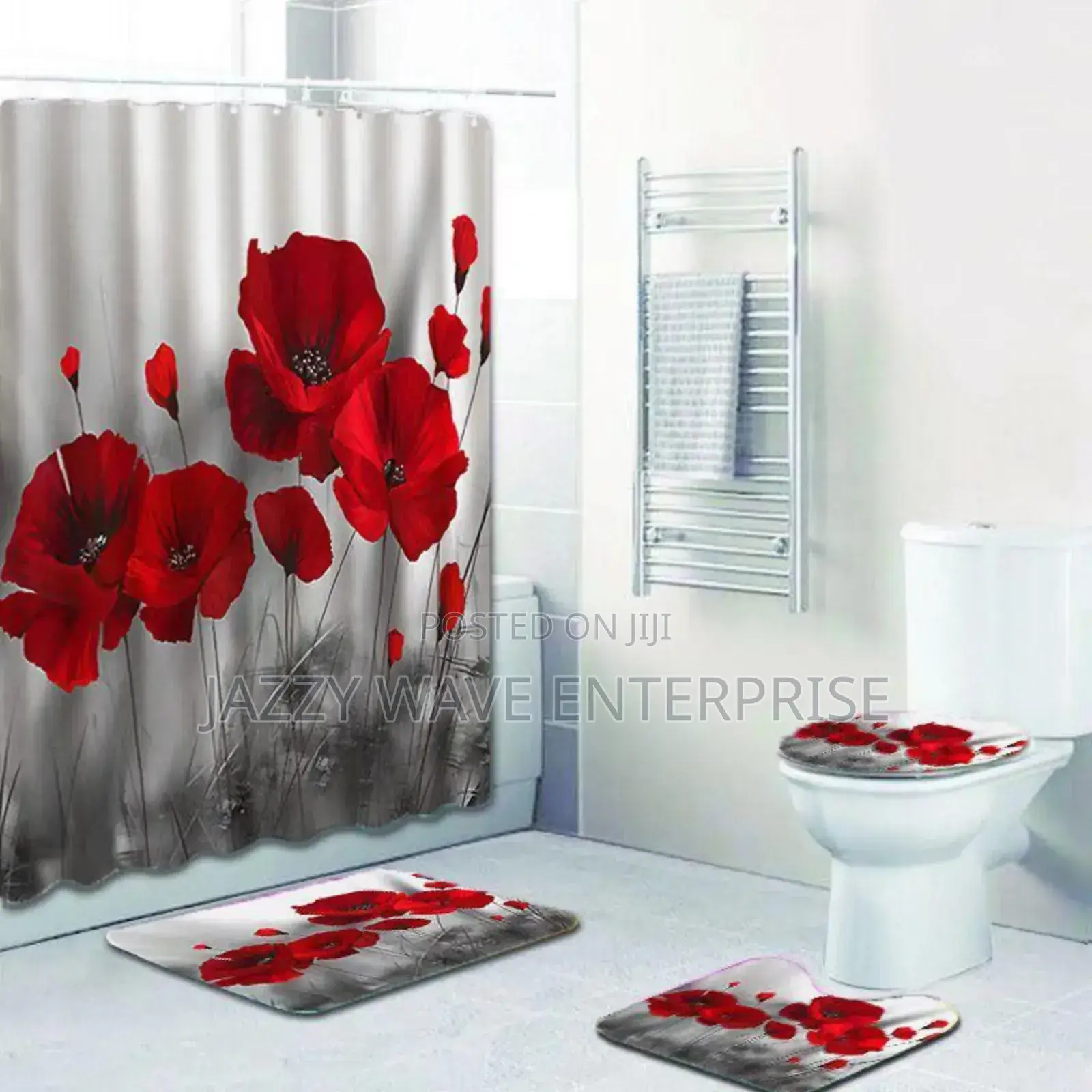 4 in 1 Bathroom Curtains and Doormat