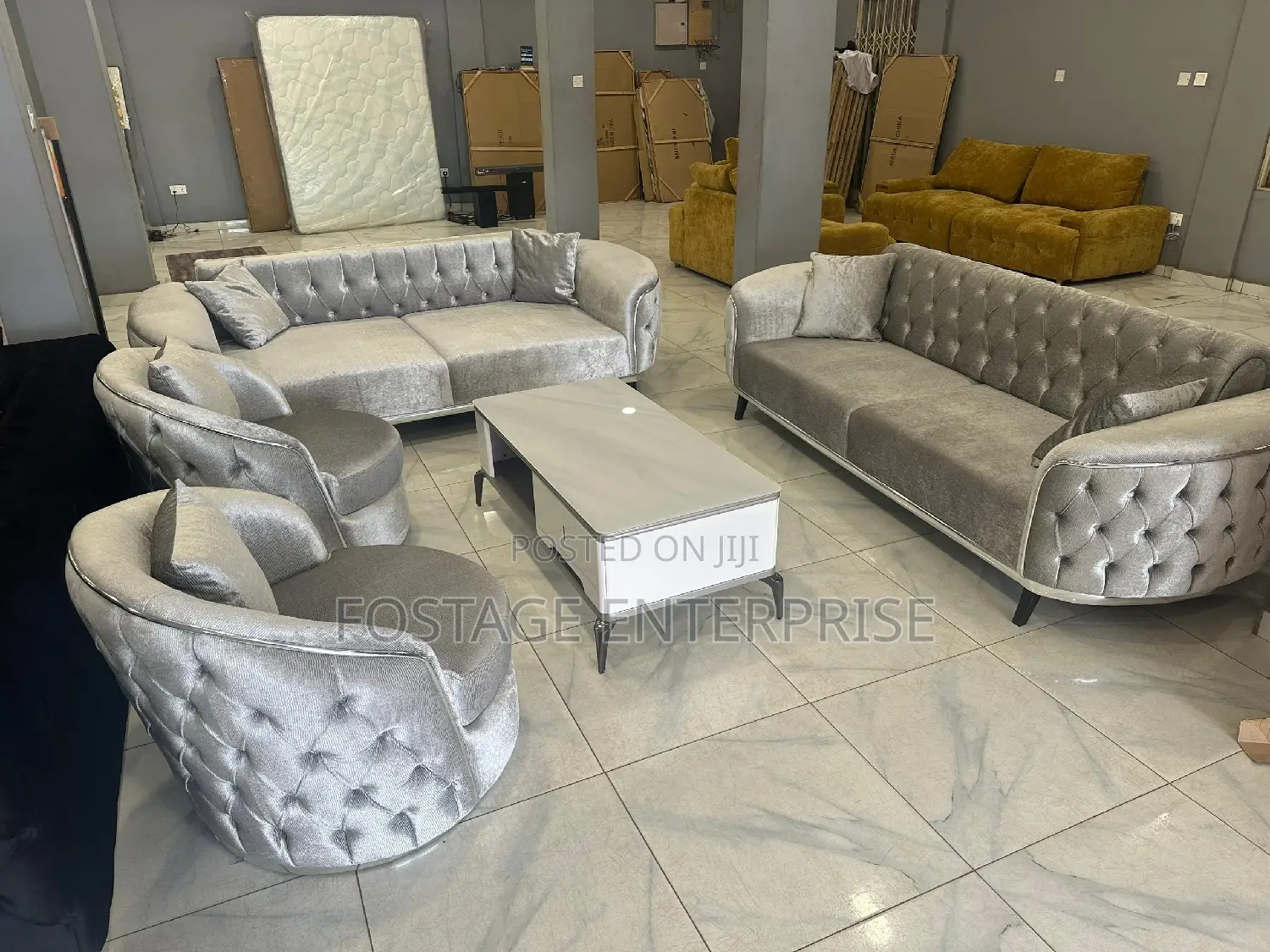 High Standard Silver Brand New Set Of Couch