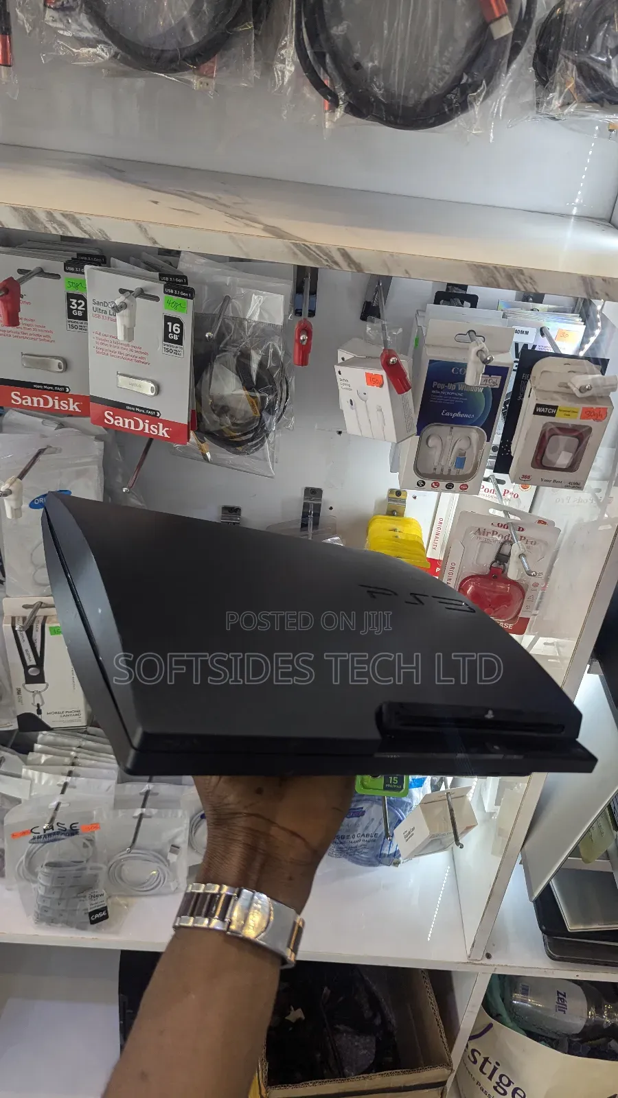 A Black Playstation 3 Slim With Games for Sale in Accra