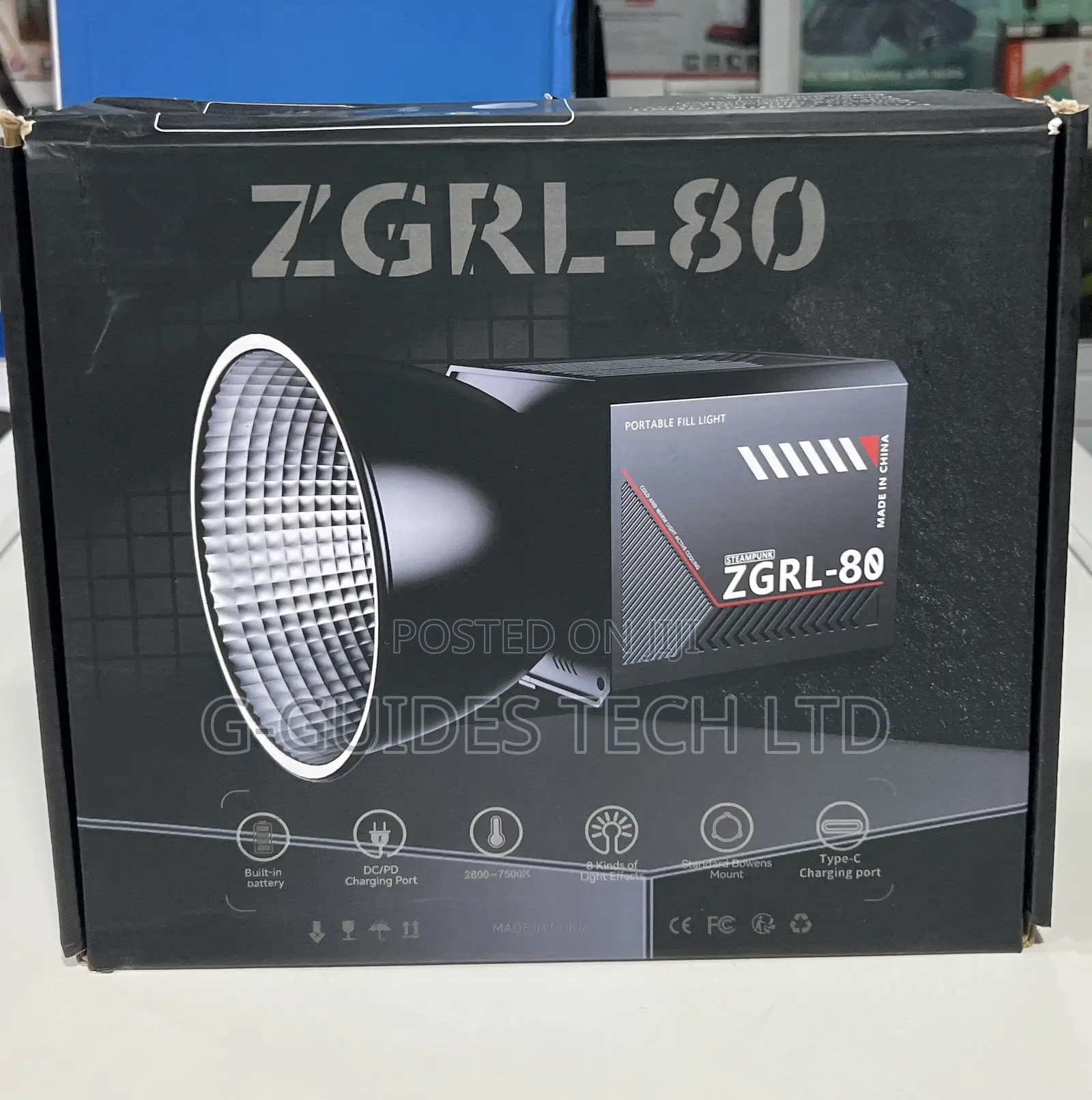 ZGRL-80 Palm Cob Video Light With Inbuilt Battery and Stand