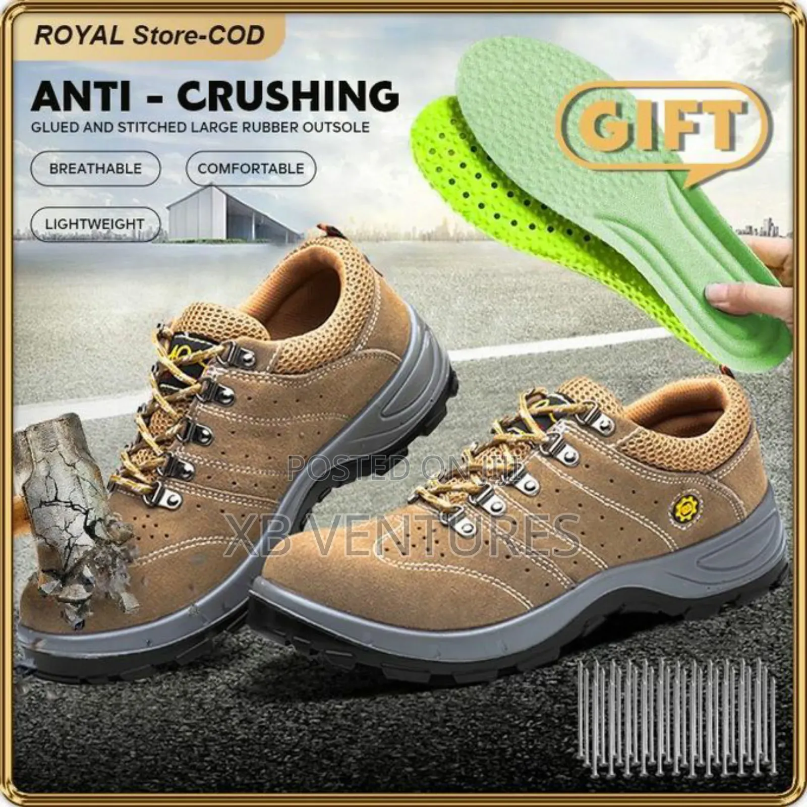 Steel Toe Safety Work Shoes – Anti-Smash Puncture-Resistant
