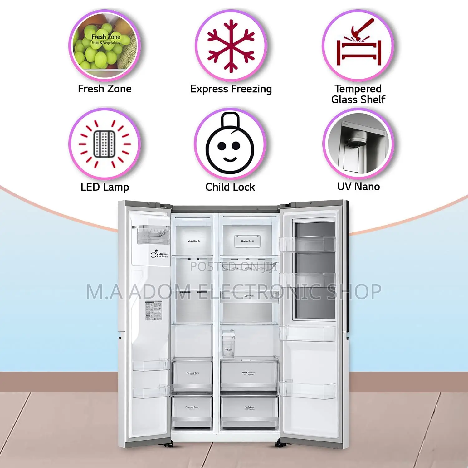 Lg 674 Litres Side by Side Water Dispenser Frost Fridge