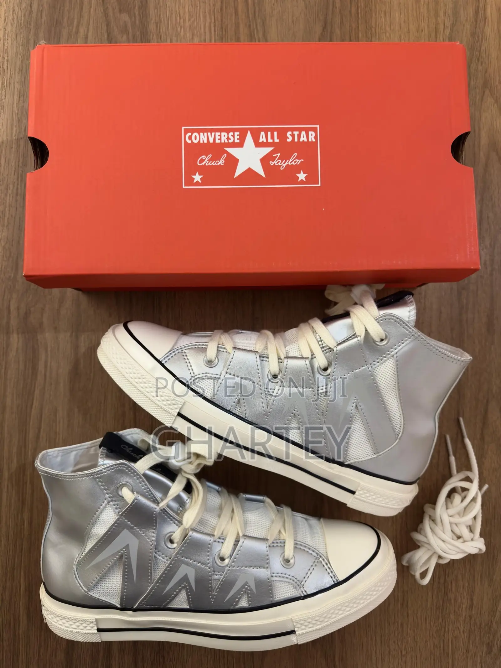 Converse Chucks Taylor Premium Quality Leather High Top - Silver