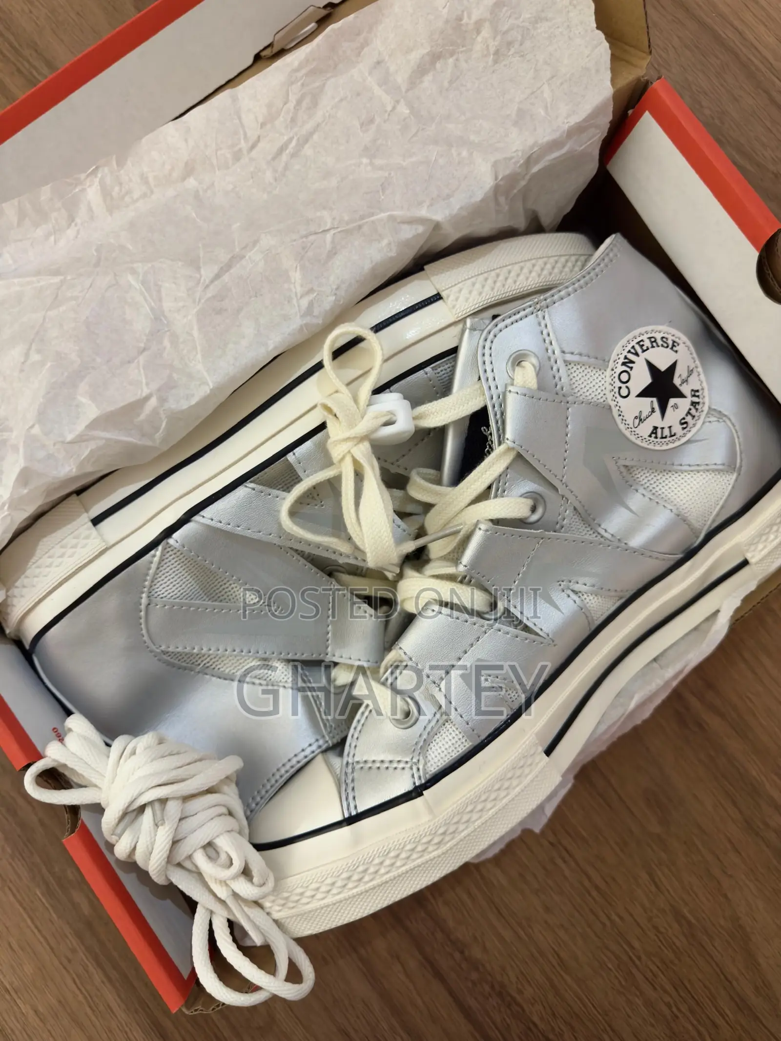 Converse Chucks Taylor Premium Quality Leather High Top - Silver