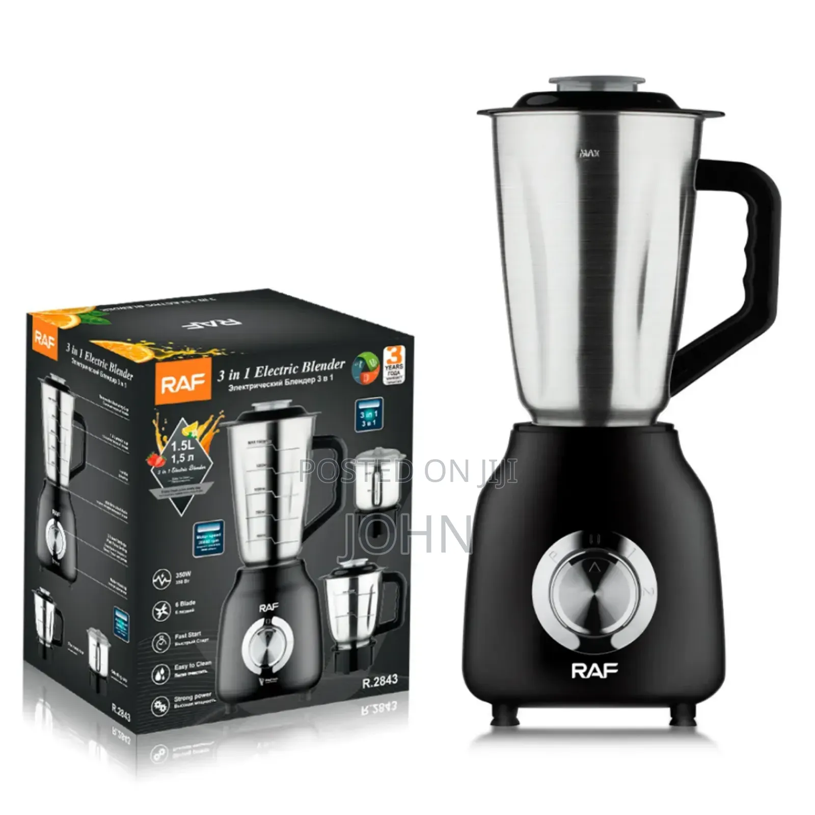 Raf 3 In 1  Steel Cup Blender