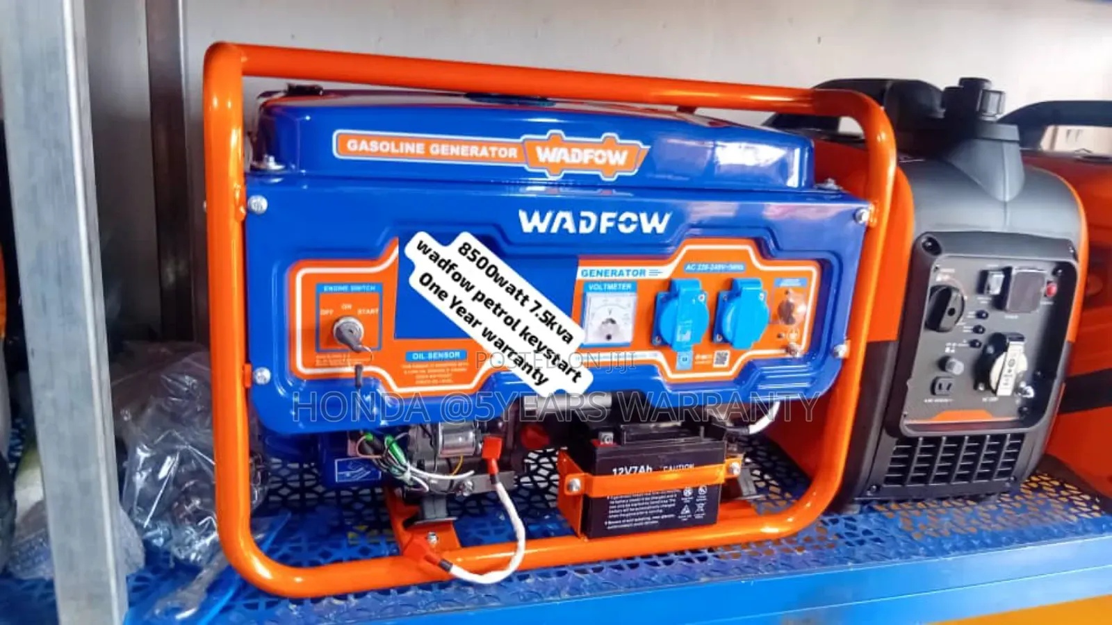Blue and Orange Wadfow 7.5kva 8500watt Petrol Generator