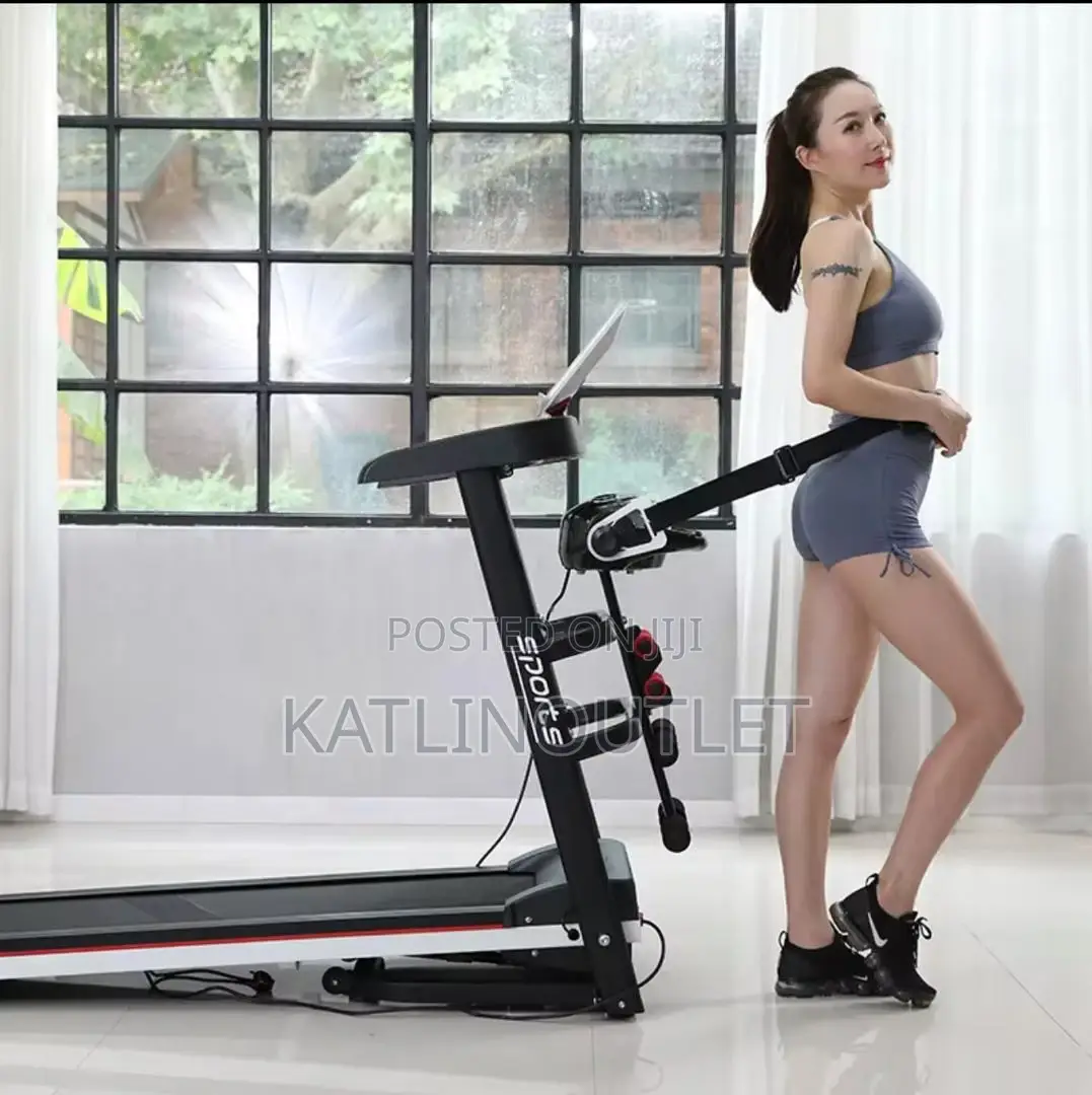 Motorized Treadmill With Massage Machine Dumbbe Folding