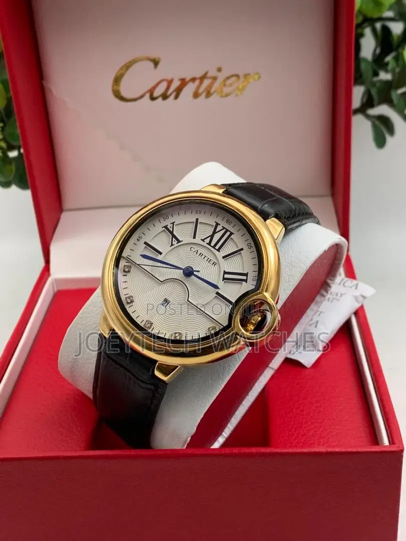 Executive Cartier Leather Watch