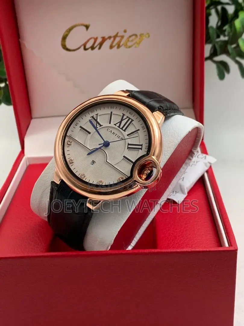 Executive Cartier Leather Watch