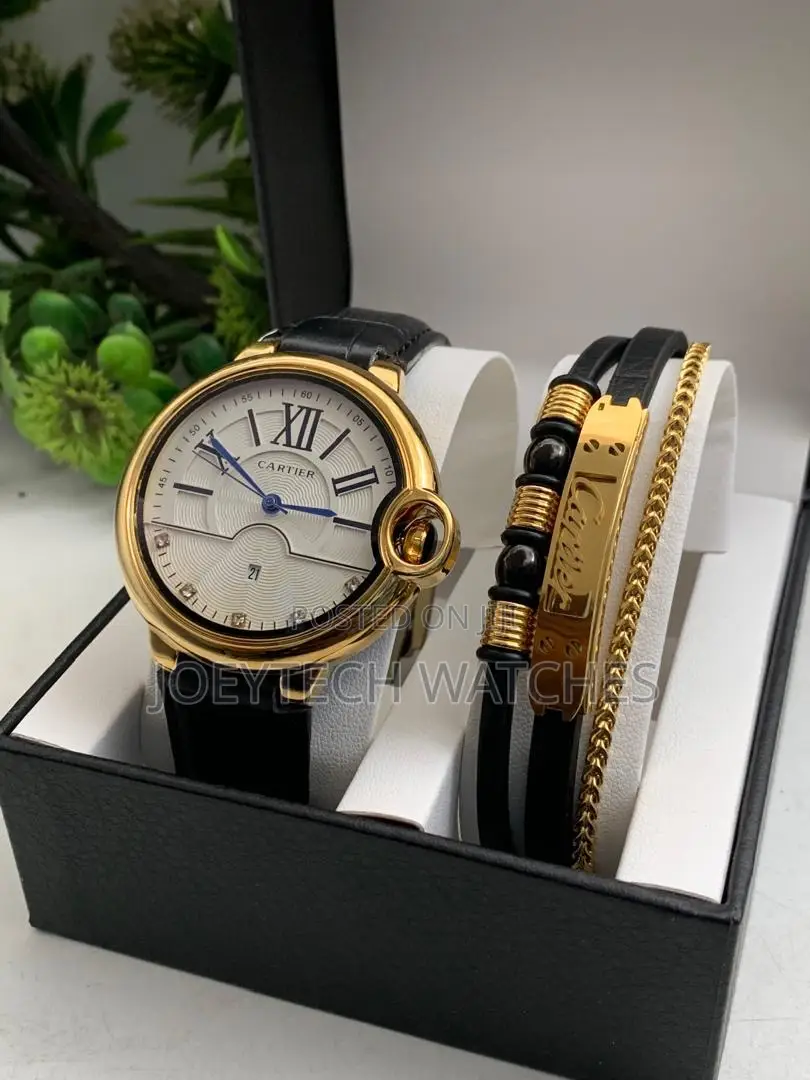 Executive Cartier Leather Watch