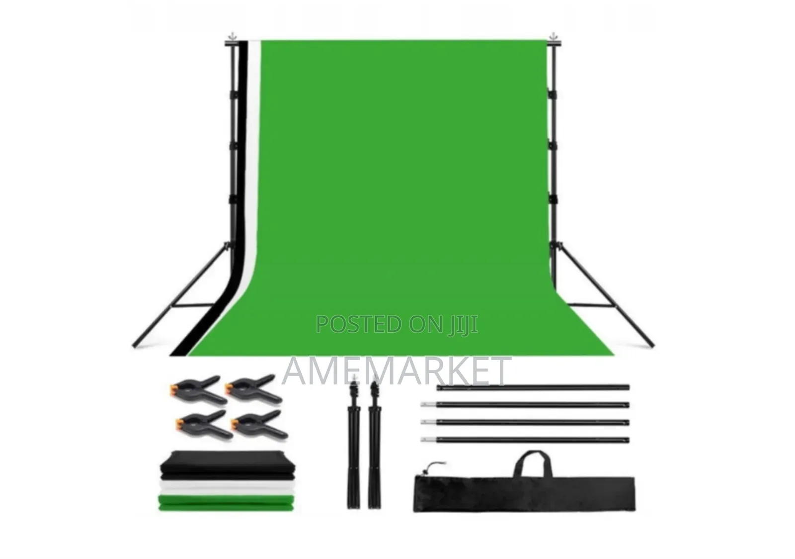 3x3m Photography Studio Backdrop Cloth With 10ft Heavy Duty Stand Set