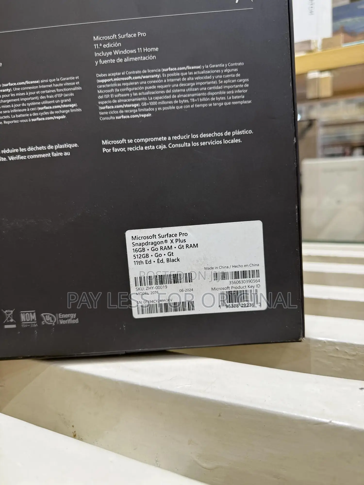 New Microsoft Surface Pro 11th Edition, a Copilot+ PC 16GB SSD 512GB