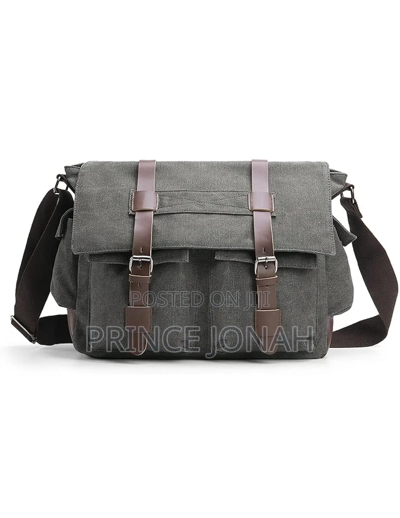 Verlenpaple Canvas Messenger Bag, Men's Shoulder Grey