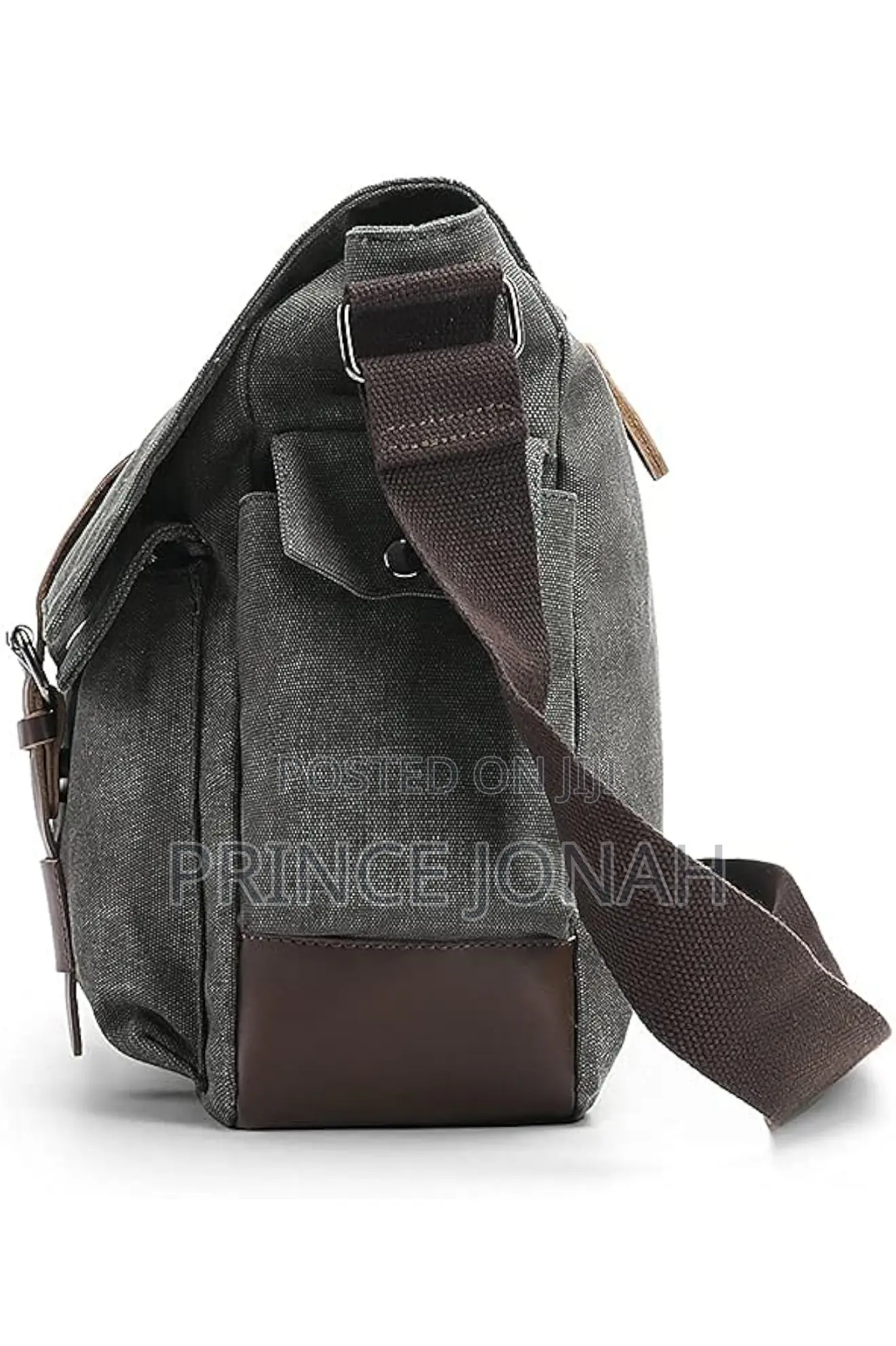 Verlenpaple Canvas Messenger Bag, Men's Shoulder Grey