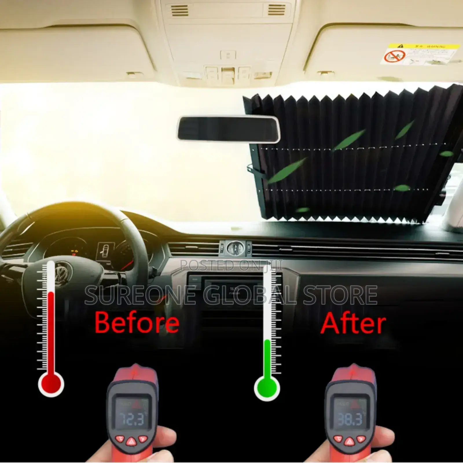Car Windshield Sunshade Curtain