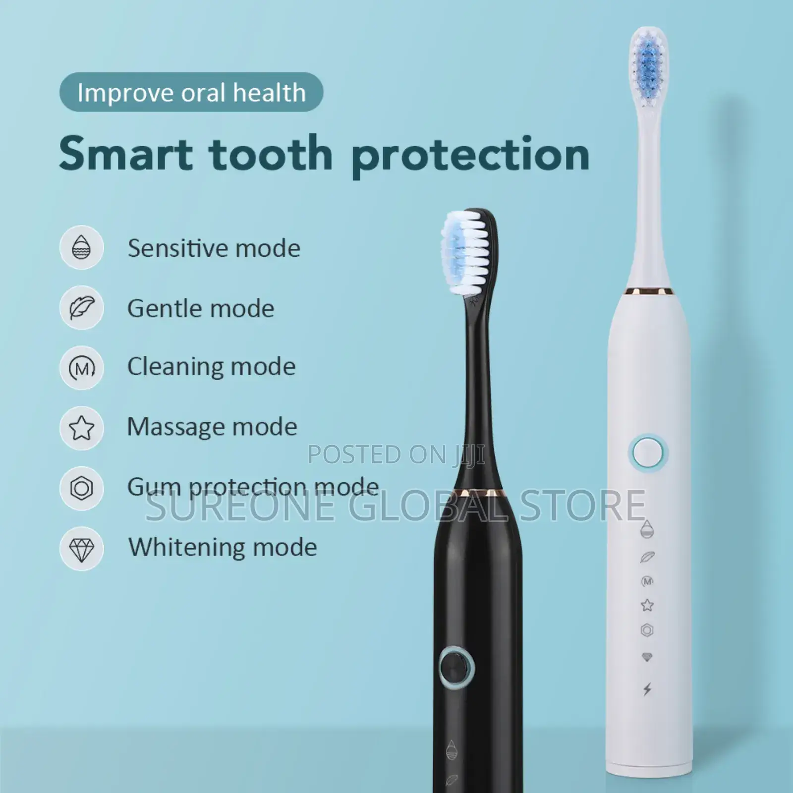 Electric Toothbrush for Teeth Brushes 6 Modes
