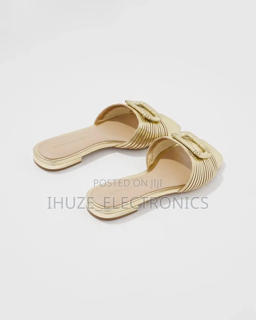 Gold Strappy Slide for Ladies (Us Size 7/8.5). From Usa