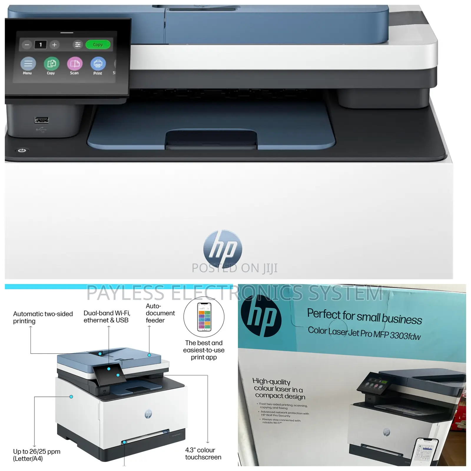 Hp Color Laserjet Pro MFP 3303fdw - Wireless, Print, Scan, Copy, Fax,