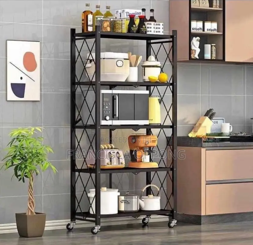 Foldable Storage Rack With Wheels