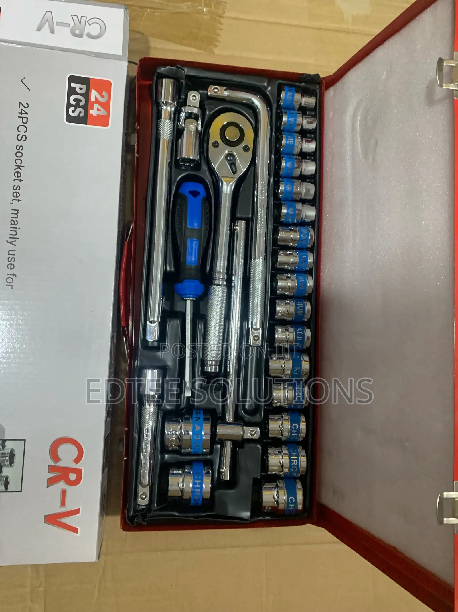 Metallic Case 24pcs Chrome Vanadium 1/2” Dr Socket Set