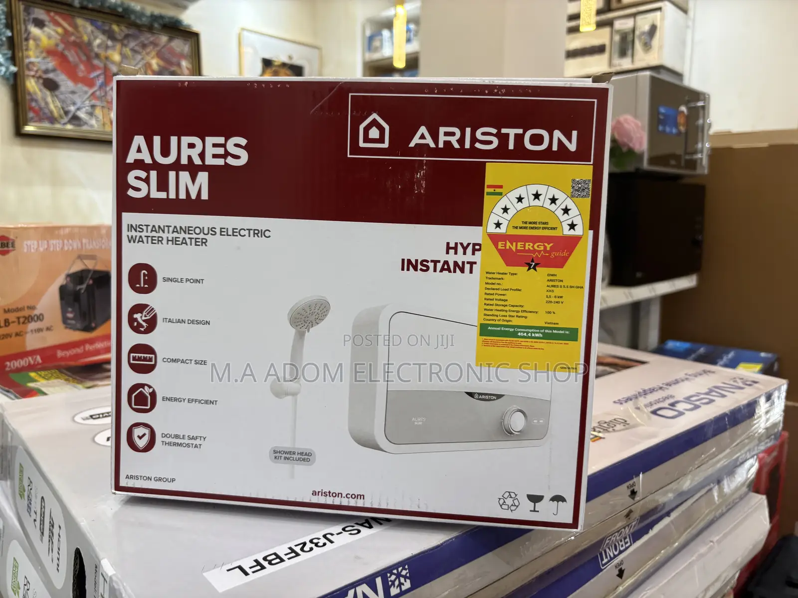New Authentic Ariston Instant Water Heater With Shower Kits