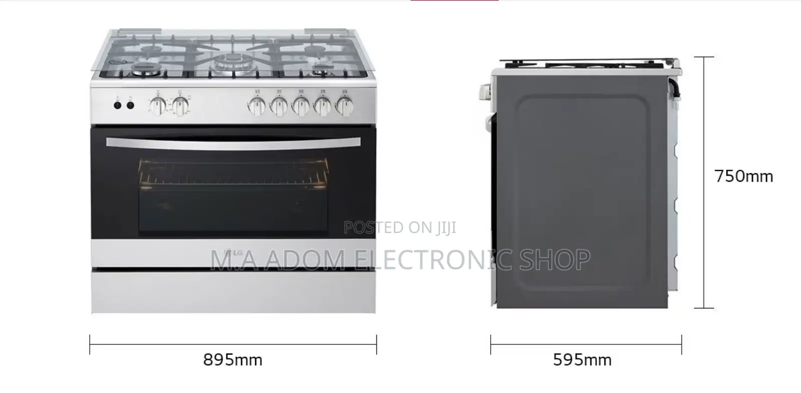 Lg 90x60cm 5 Burner With Oven Grill