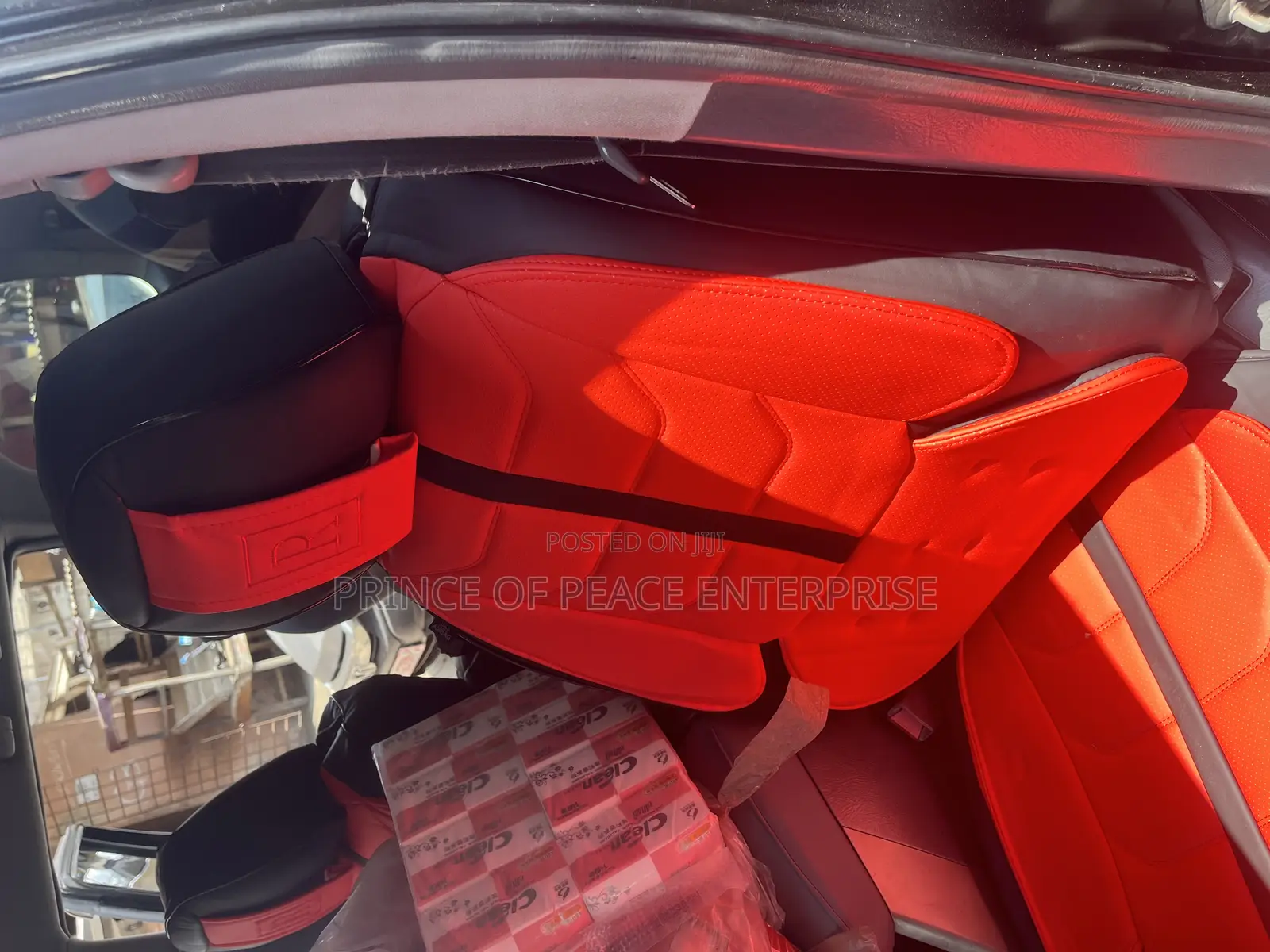 Complete Luxury Leather Red and Black Seat Cover