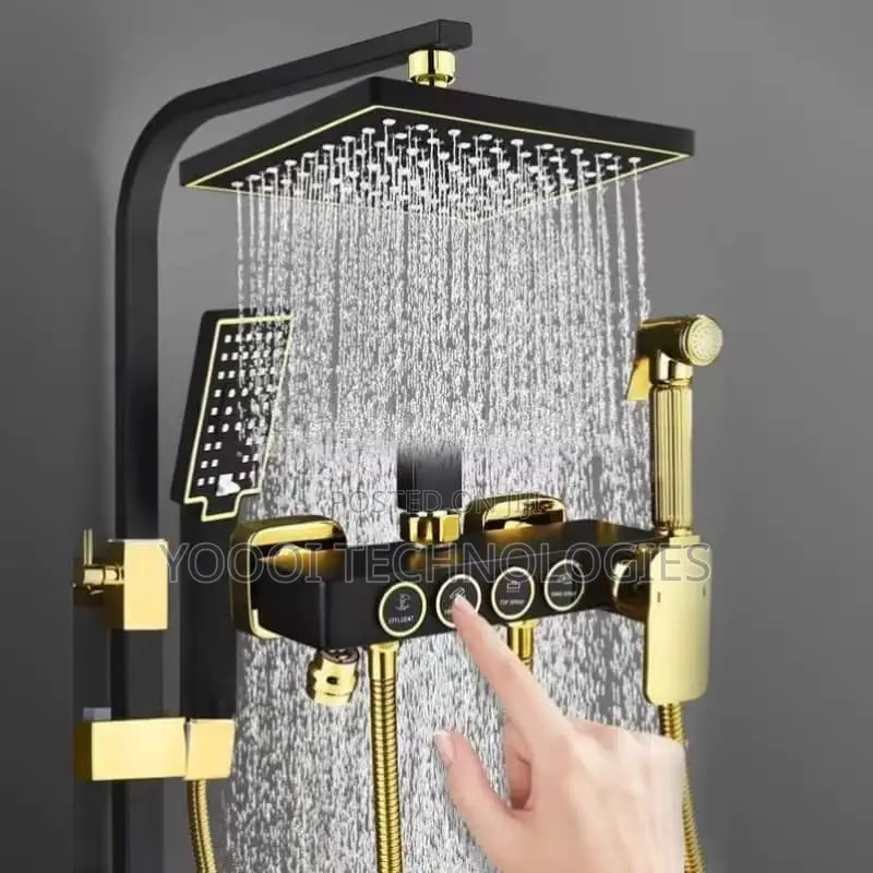 4 In 1 Luxury Gold Black  Shower Mixer