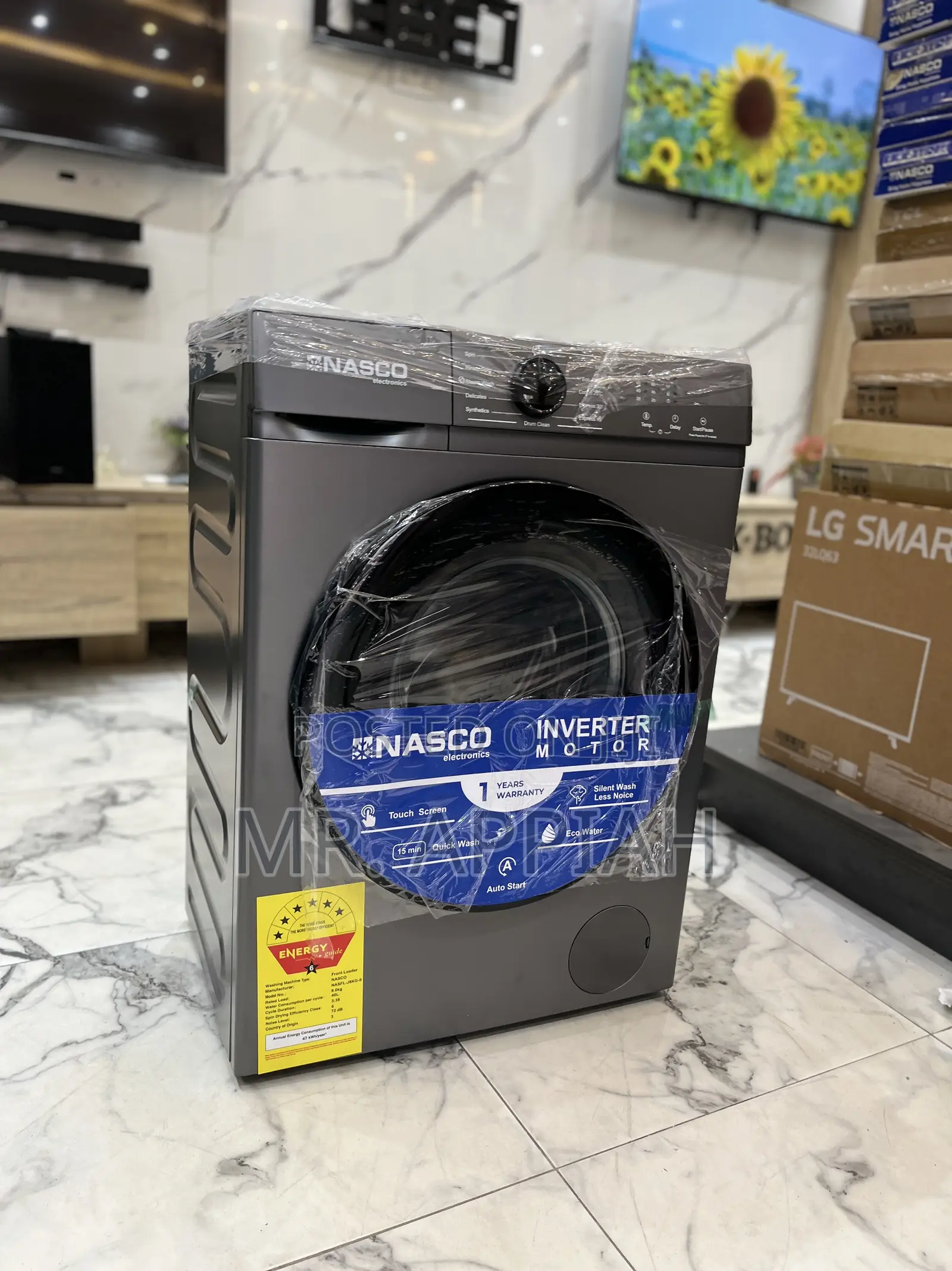 Nasco 10kg Front Load Full Auto Washing Machine(Gray).