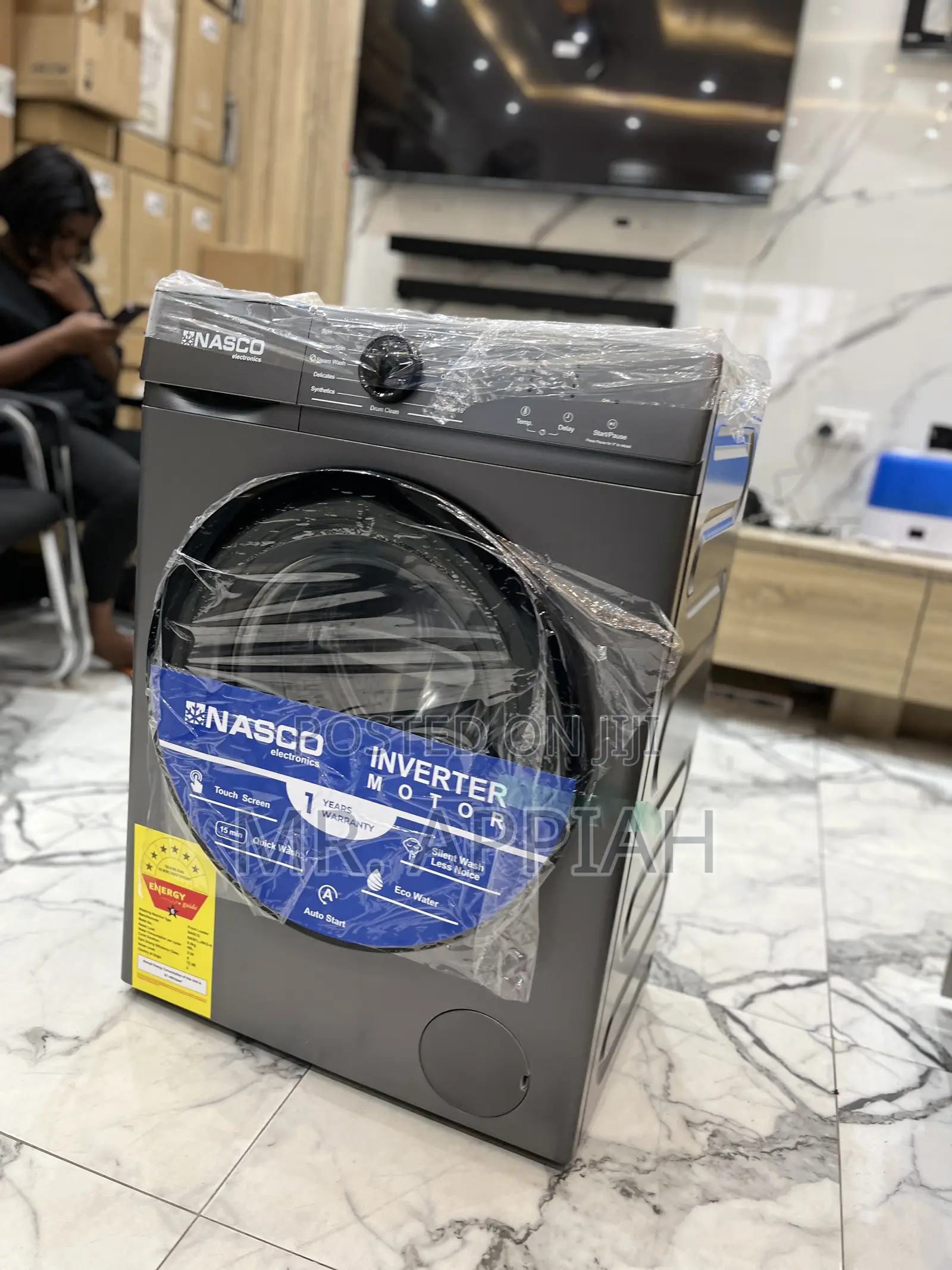 Nasco 10kg Front Load Full Auto Washing Machine(Gray).