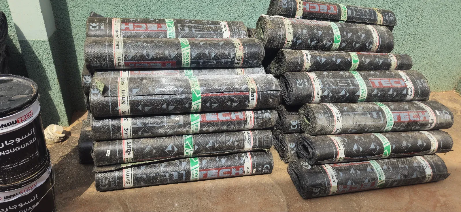 Bitumen Waterproofing Membrane 1m X 10m Grey, Green, Red, Plain
