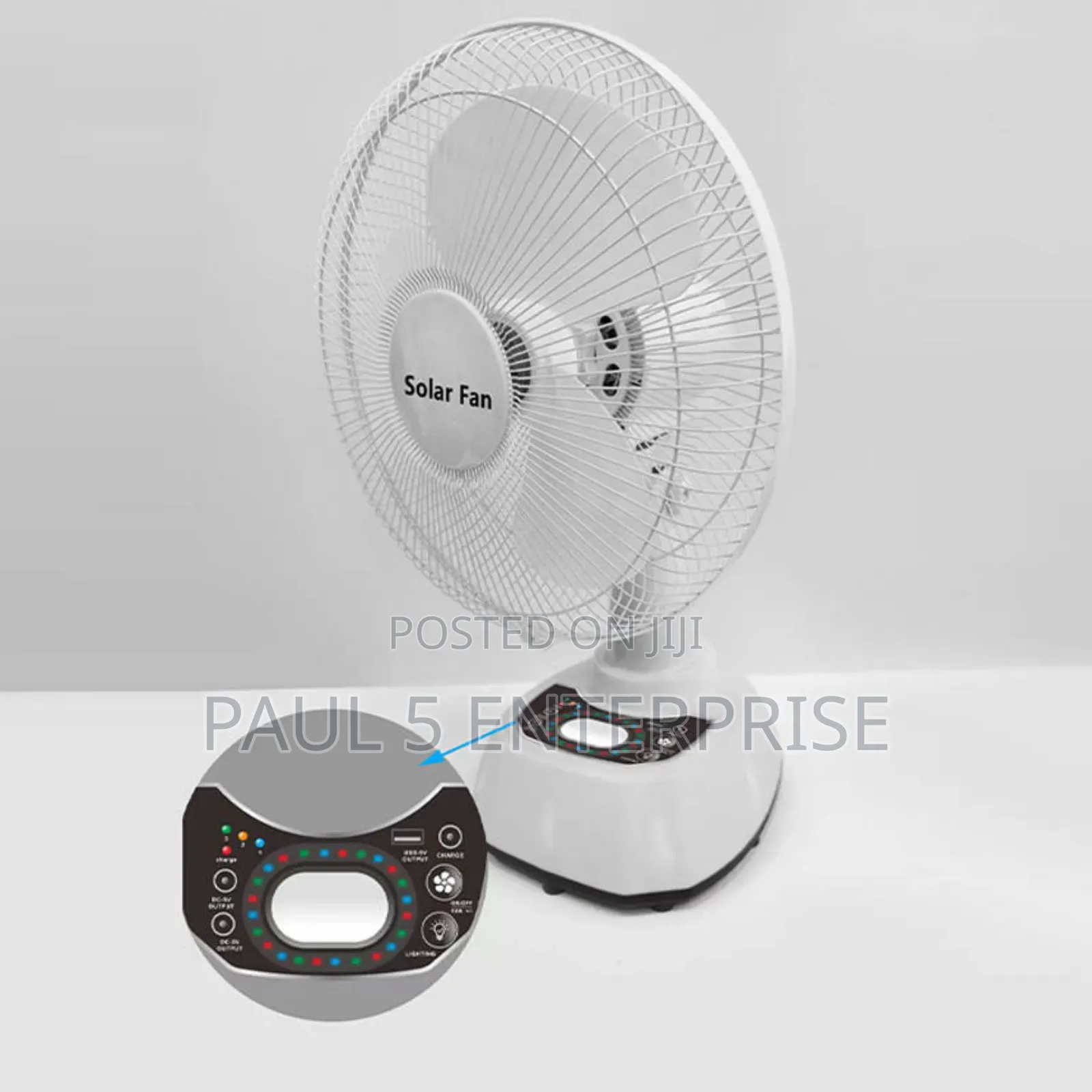 12inch Solar Rechargeable Fan With Bulbs