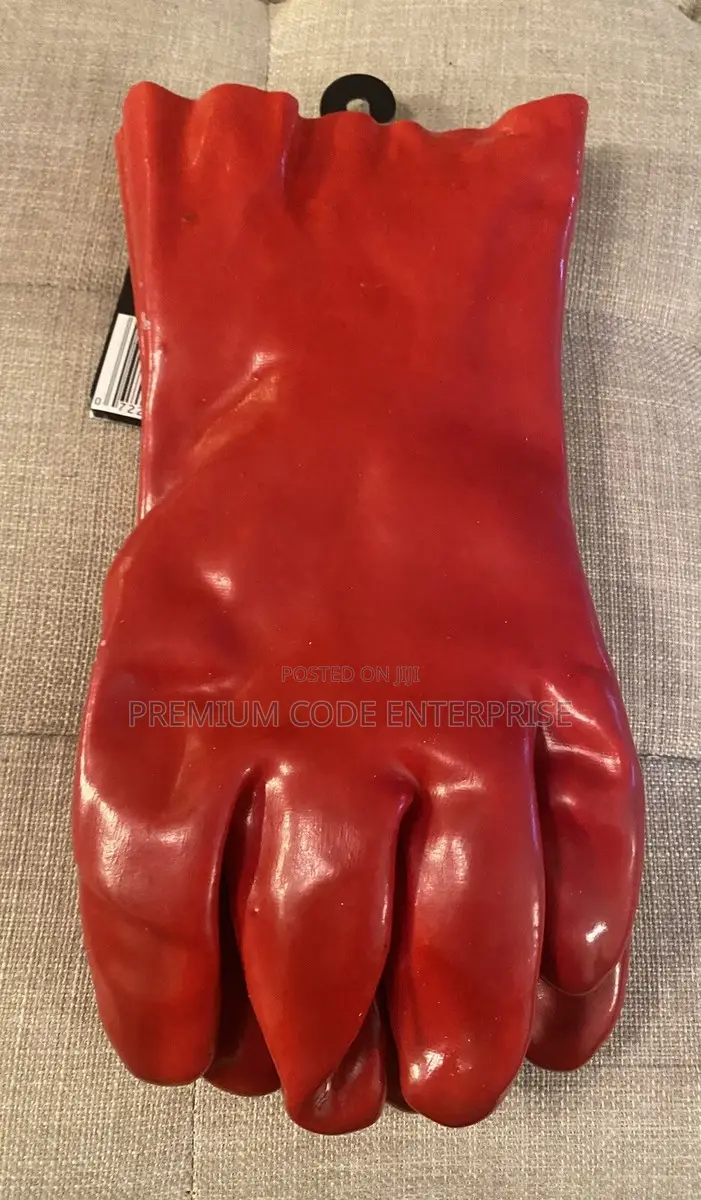 Red Pvc Industrial Gloves – Heavy Duty With 100% Cotton Liner