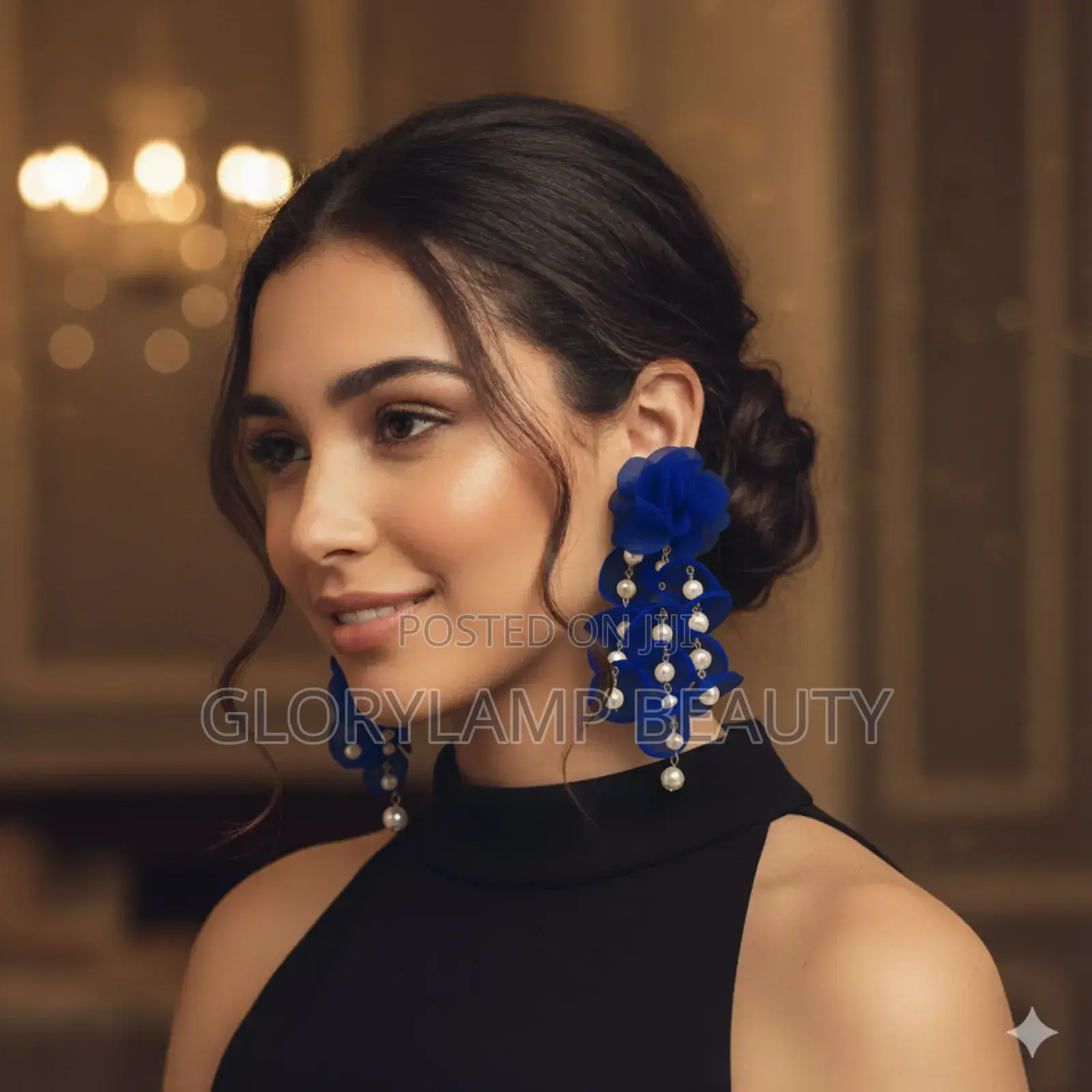 Rose Petal Drop Earrings With Pearls – Statement Jewelry for Women